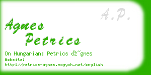 agnes petrics business card